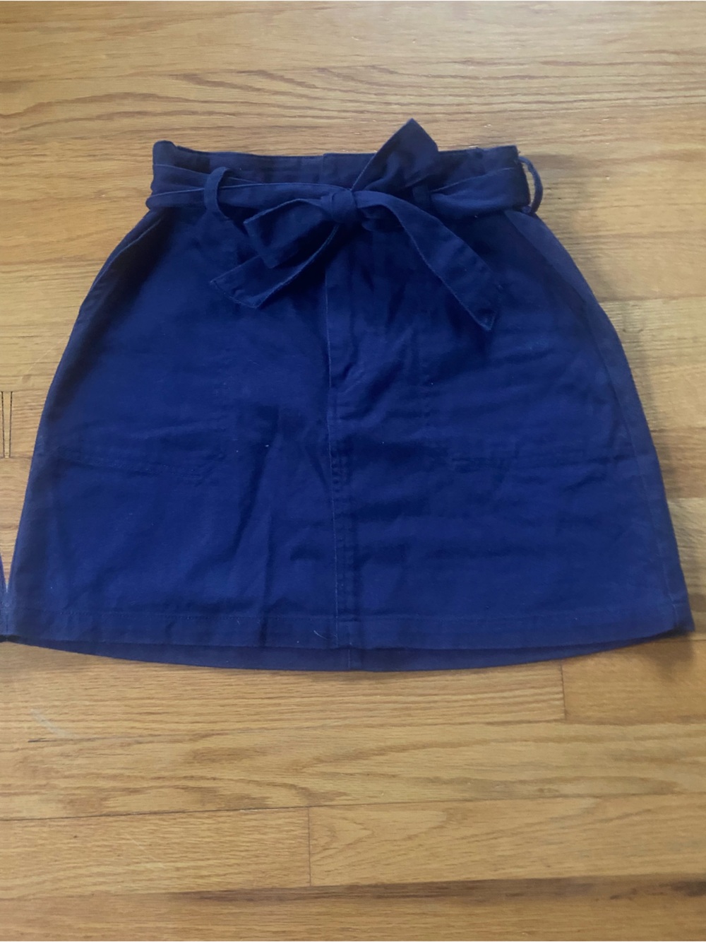 Harper Navy Blue Tie-Waist A-Line Skirt